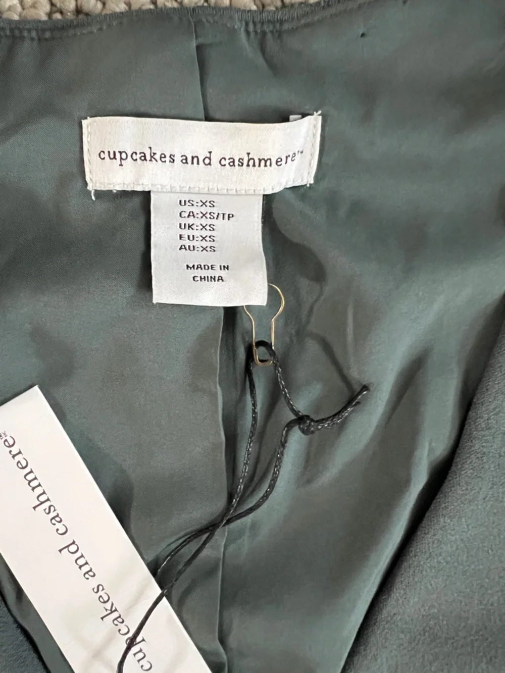 NWT cupcakes & cashmere Forest Green Button Vest & Pants Set size extra small - Picture 3 of 8